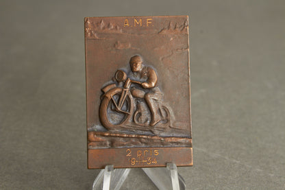 WW2 Tysk Tidlig NSKK Motorcykel plakette fra 1934. Original.