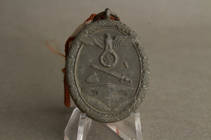 WW2 Tysk Westwall Medalje. Original.