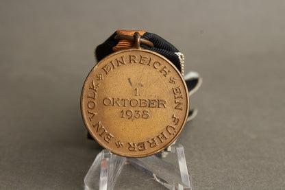 WW2 Tysk 1. Oktober 1938 Medalje. Original.