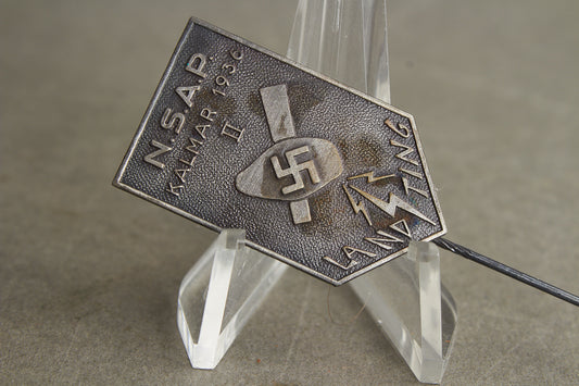 WW2 Tysk/Svensk "NSAP" (Nationalsocialistiska Arbetarepartiet) Landsting 1936 Tinnie. Se beskrivelse