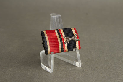WW2 Tysk Båndspange. Jernkors og Kriegsverdienstkreuz Medalje. Original.