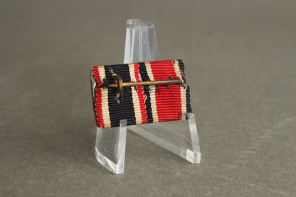 WW2 Tysk Båndspange. Jernkors og Kriegsverdienstkreuz Medalje. Original.