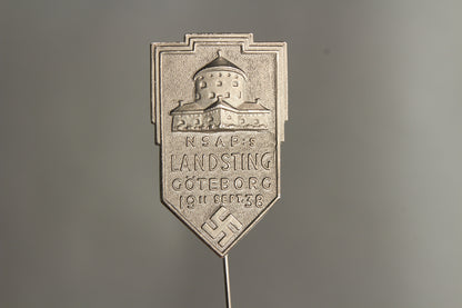 WW2 Tysk/Svensk "NSAP" (Nationalsocialistiska Arbetarepartiet) Landsting 1938 Tinnie. Se beskrivelse.