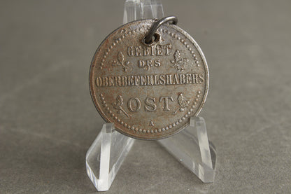 WW1 Tysk Mønt for besættelsen af Russiske områder. Original.