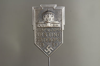 WW2 Tysk/Svensk "NSAP" (Nationalsocialistiska Arbetarepartiet) Landsting 1934 Tinnie. Se beskrivelse.&nbsp;