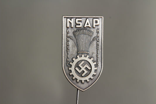 WW2 Tysk/Svensk "NSAP" (Nationalsocialistiska Arbetarepartiet) Landsting 1935 Tinnie. Se beskrivelse.