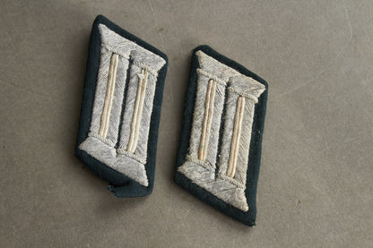 WW2 Tysk Wehrmacht Infanterie Officer Kravespejle. Matchende sæt. Original.