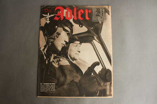 WW2 Tysk Luftwaffe "Der Adler" Blad. Original.