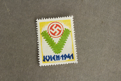 WW2 Dansk DNSAP Frimærke "Julen 1941". Original.