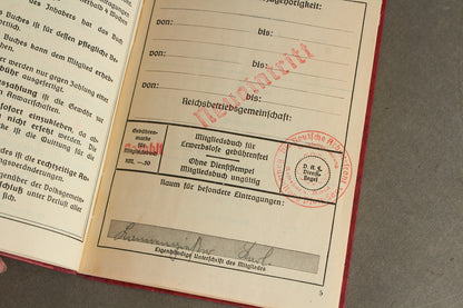 WW2 Tysk DAF Medlemsbog. Original.