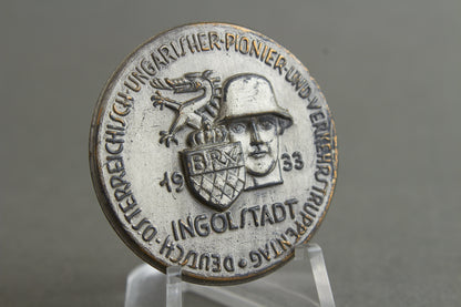 WW2 Tysk Tidlig "Tag der Wehrmacht" Tinnie. Sjælden. "Deutsch-Österreichisch-Ungarisher-Pionier-und-Verkehrstruppentag". Original.