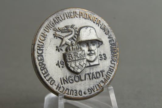WW2 Tysk Tidlig "Tag der Wehrmacht" Tinnie. Sjælden. "Deutsch-Österreichisch-Ungarisher-Pionier-und-Verkehrstruppentag". Original.