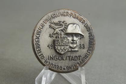 WW2 Tysk Tidlig "Tag der Wehrmacht" Tinnie. Sjælden. "Deutsch-Österreichisch-Ungarisher-Pionier-und-Verkehrstruppentag". Original.