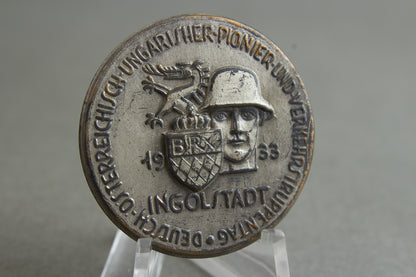 WW2 Tysk Tidlig "Tag der Wehrmacht" Tinnie. Sjælden. "Deutsch-Österreichisch-Ungarisher-Pionier-und-Verkehrstruppentag". Original.