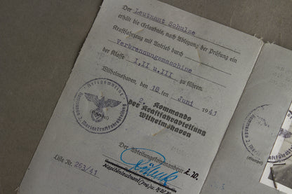 WW2 Tysk Kriegsmarine der Nordsee "Führer- & Fahrlehrerschein". Sjælden. Original.