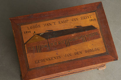 WW1 Hollandsk Minde Smykkeskrin for Krigen 1914-1918. Flot håndarbejde. Original.
