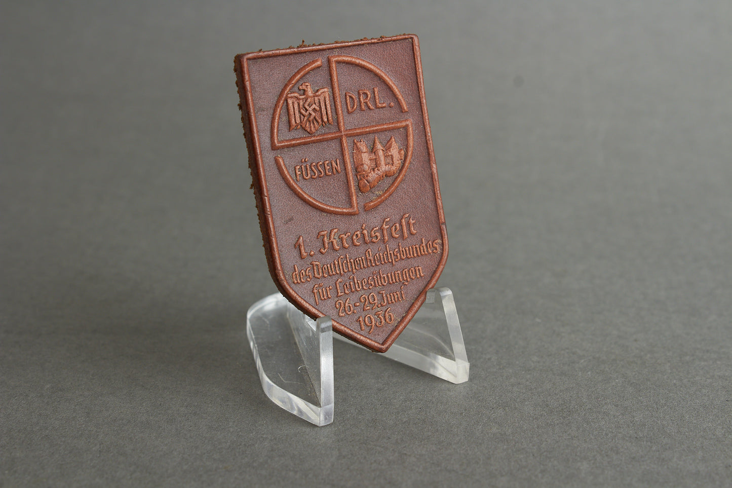 WW2 Tysk DRL 1936 Tinnie. I læder. Sjælden. Original.