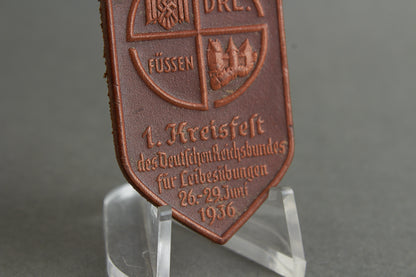 WW2 Tysk DRL 1936 Tinnie. I læder. Sjælden. Original.