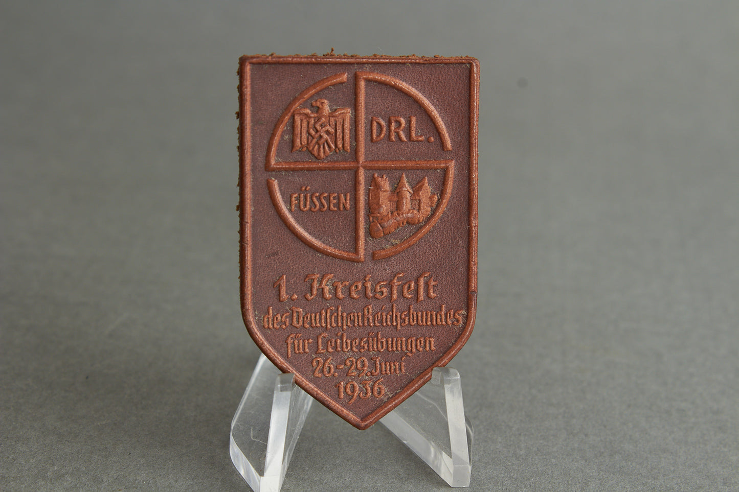 WW2 Tysk DRL 1936 Tinnie. I læder. Sjælden. Original.