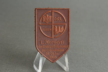 WW2 Tysk DRL 1936 Tinnie. I læder. Sjælden. Original.