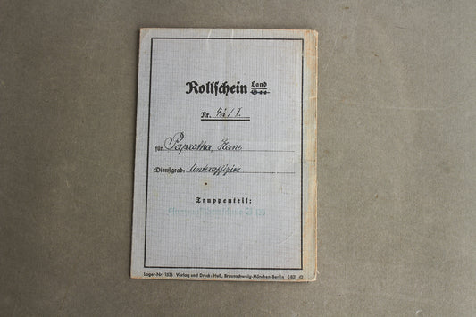 WW2 Tysk Luftwaffe "Rollschein". Original.
