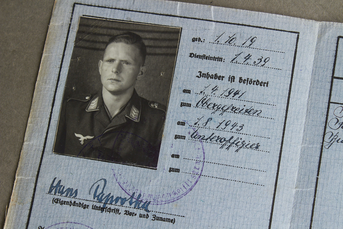 WW2 Tysk Luftwaffe "Rollschein". Original.