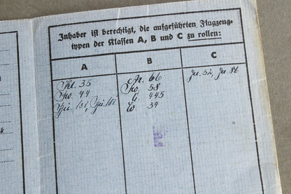 WW2 Tysk Luftwaffe "Rollschein". Original.