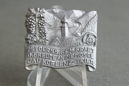 WW2 Tysk Kraft durch Freude (KdF) "Gau Koblenz-Trier" Tinnie. Original.