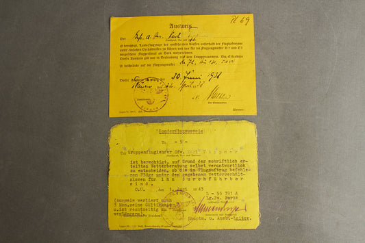 WW2 Tysk Luftwaffe Flyveinstruktør "Ausweis". Udstedt i Lg.-Pa. Paris. Sjælden! Original.