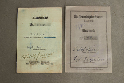 WW2 Tysk "Ausweis" fra samme mand. Original.
