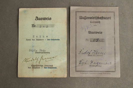 WW2 Tysk "Ausweis" fra samme mand. Original.