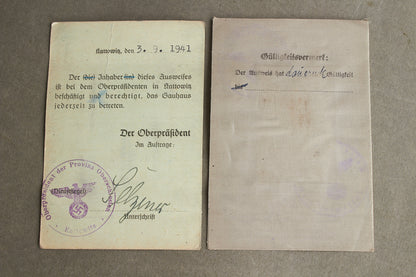WW2 Tysk "Ausweis" fra samme mand. Original.