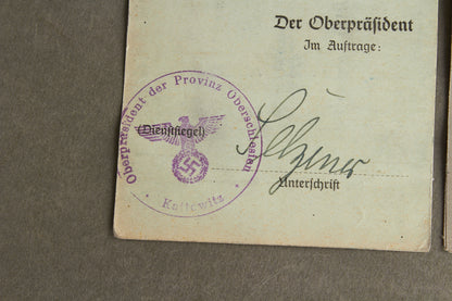 WW2 Tysk "Ausweis" fra samme mand. Original.