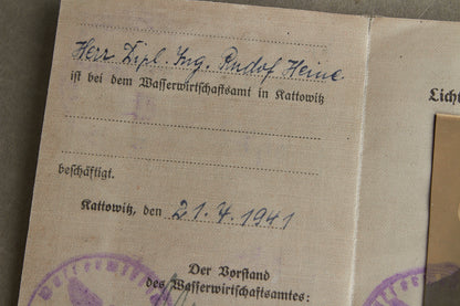WW2 Tysk "Ausweis" fra samme mand. Original.