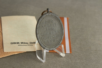 WW2 Tysk Westwall Medalje. Original.