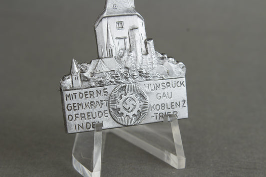 WW2 Tysk Kraft durch Freude (KdF) "Hunsrück Gau Koblenz-Trier" Tinnie. Original.