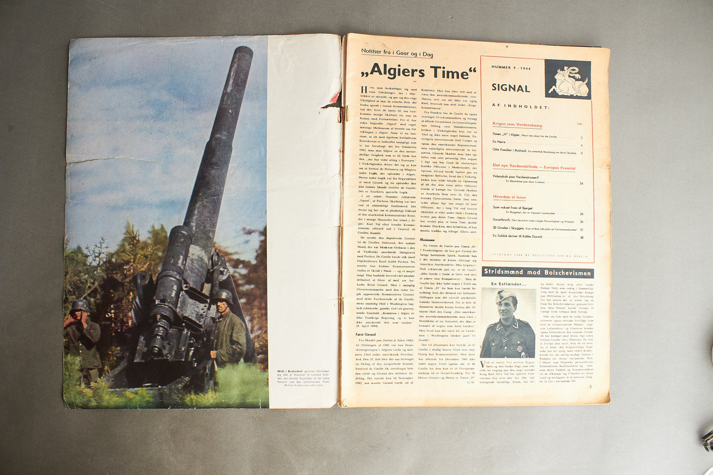 WW2 Tysk/Dansk Signal Blad. Stand se billeder. Original.