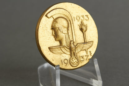WW2 Tysk NSDAP "Haus der Deutschen Kunst 1937" Tinnie. Tung udgave. En af de bedre. Original.