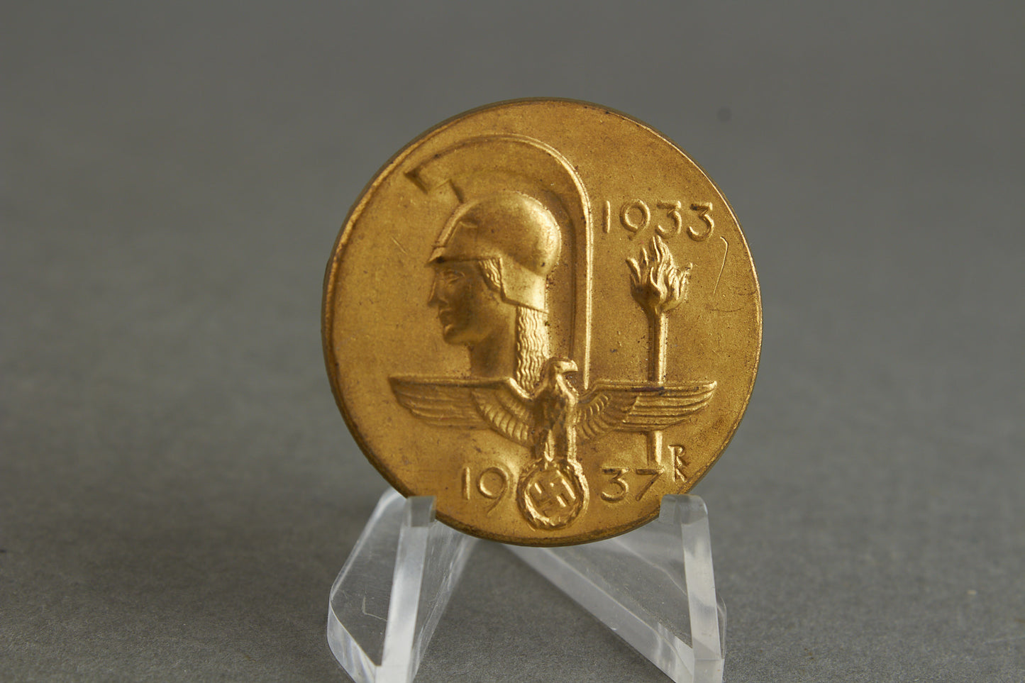 WW2 Tysk NSDAP "Haus der Deutschen Kunst 1937" Tinnie. Tung udgave. En af de bedre. Original.