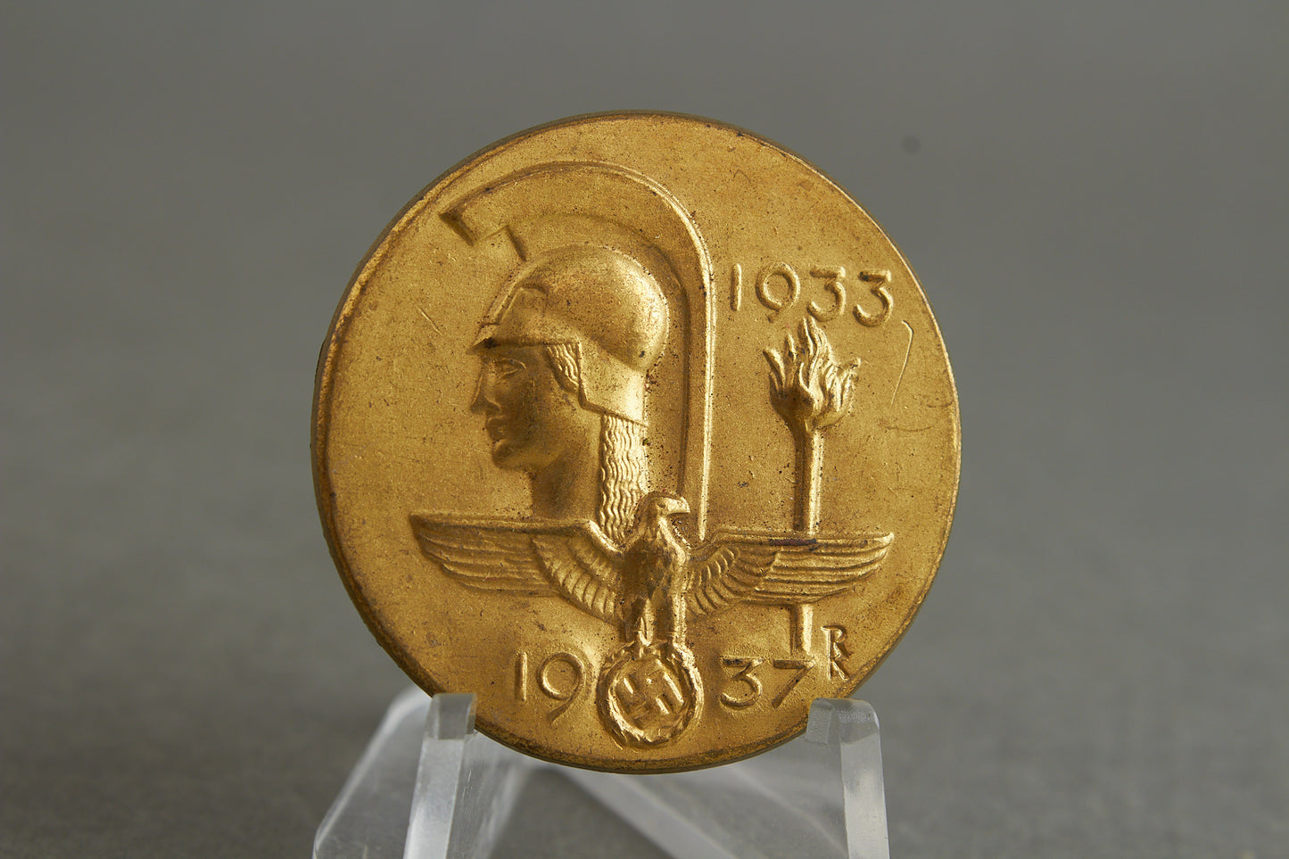 WW2 Tysk NSDAP "Haus der Deutschen Kunst 1937" Tinnie. Tung udgave. En af de bedre. Original.