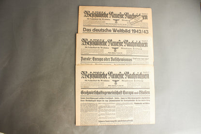WW2 Tysk 3 stk. NSDAP Aviser. Original.
