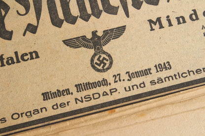 WW2 Tysk 3 stk. NSDAP Aviser. Original.
