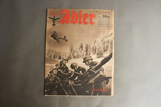 WW2 Tysk Luftwaffe "Der Adler" Blad. Flak forside. Original.