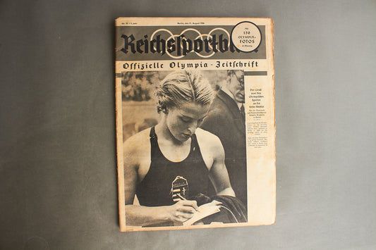 WW2 Tysk Olympiade Blad fra 1936. Stor, A3 størrelse. Original.