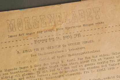 WW2 Dansk Modstandsbevægelsen Illegalt "Morgenbladet". Original.