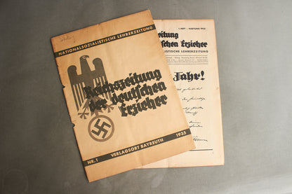 WW2 Tysk NSDAP Blad. Forside og bagside er løs. Original.