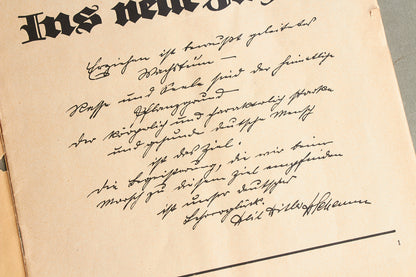 WW2 Tysk NSDAP Blad. Forside og bagside er løs. Original.