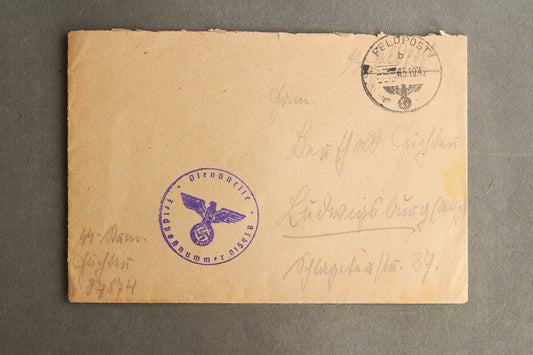 WW2 Tysk Waffen-SS Feldpost Kuvert. Original.