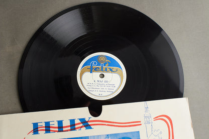 WW2 Dansk 4. Maj LP Plade med BBC Frihedsbudskab 4. maj 1945. Original.