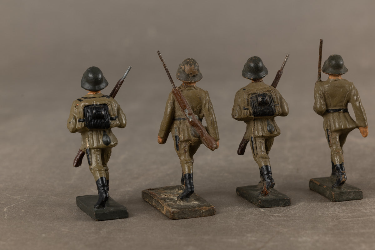 WW2 Tysk Lot af Lineol Figurer. 5 stk. Original.